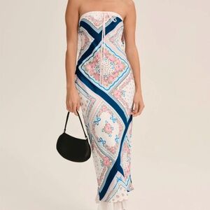 For Love & Lemons 'Daisy Mae' Midi Dress in Blue (NWT)